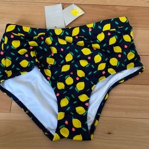 Boden lemon print swimsuit bottoms